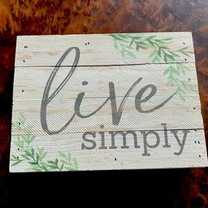 Wood “Live Simply” Wall Decor